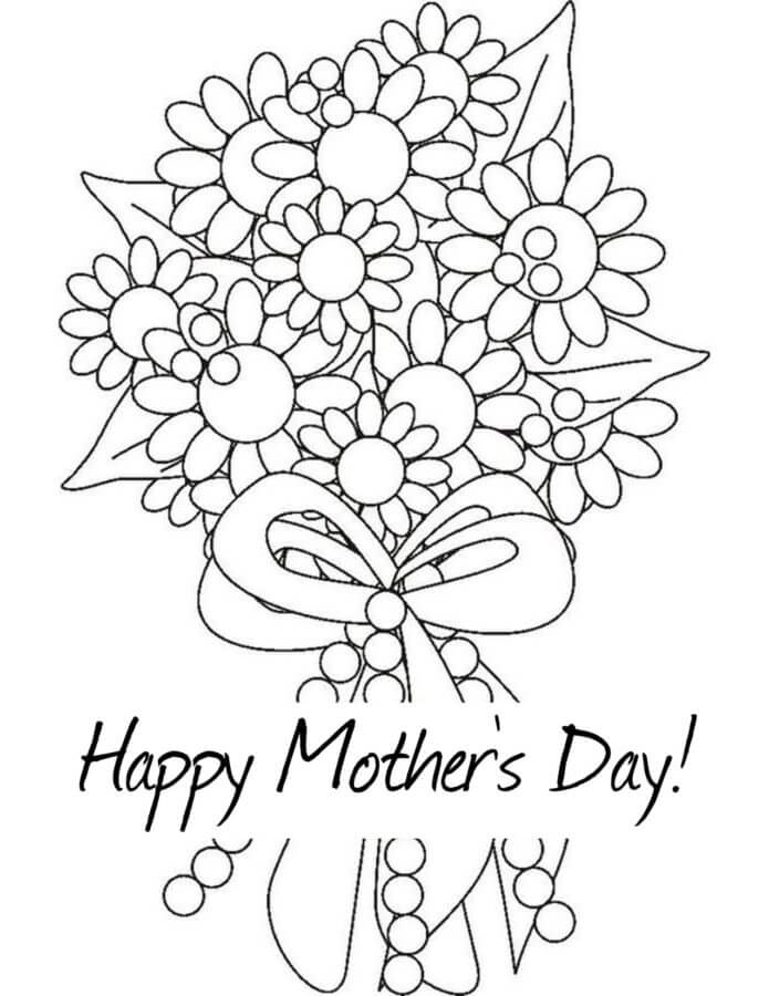 Beautiful Bouquet Designed For Mom coloring page