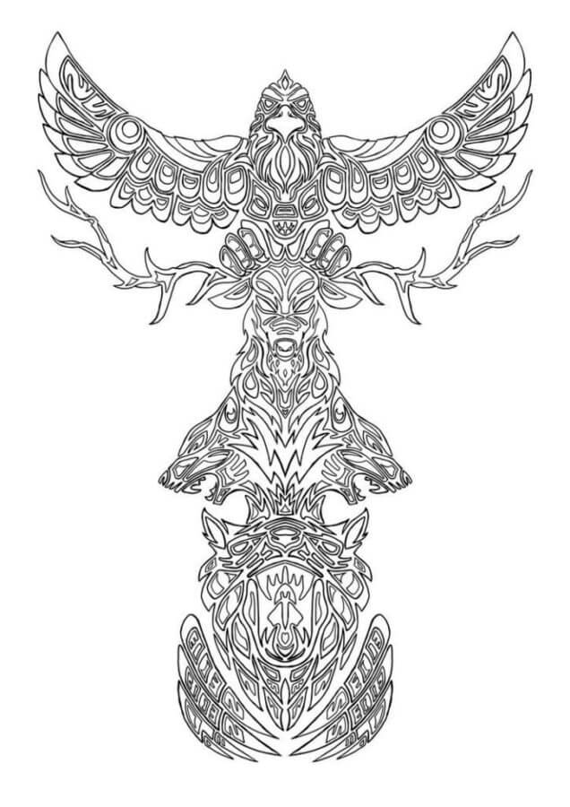 Beautiful Indian Totem coloring page