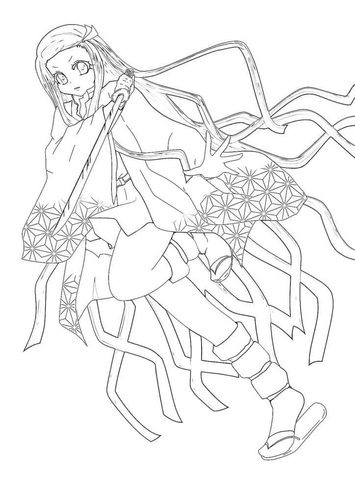 Beautiful Nezuko coloring page