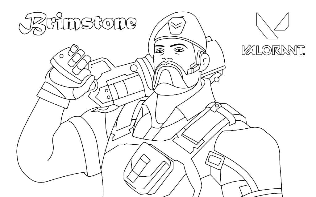 Brimstone in Valorant coloring page