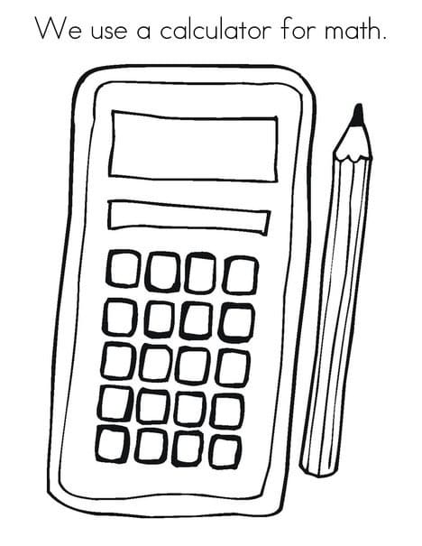 Calculator for Math coloring page