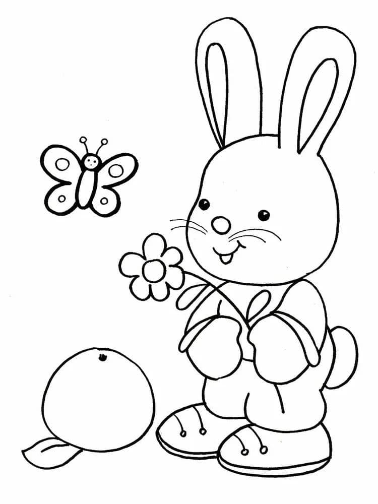 Cartoon Bunny for Toddler coloring page