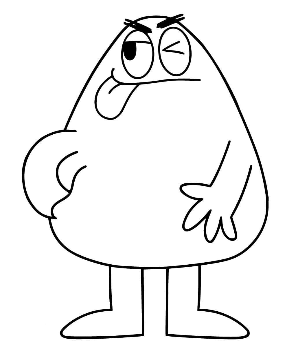 Cartoon Grimace coloring page