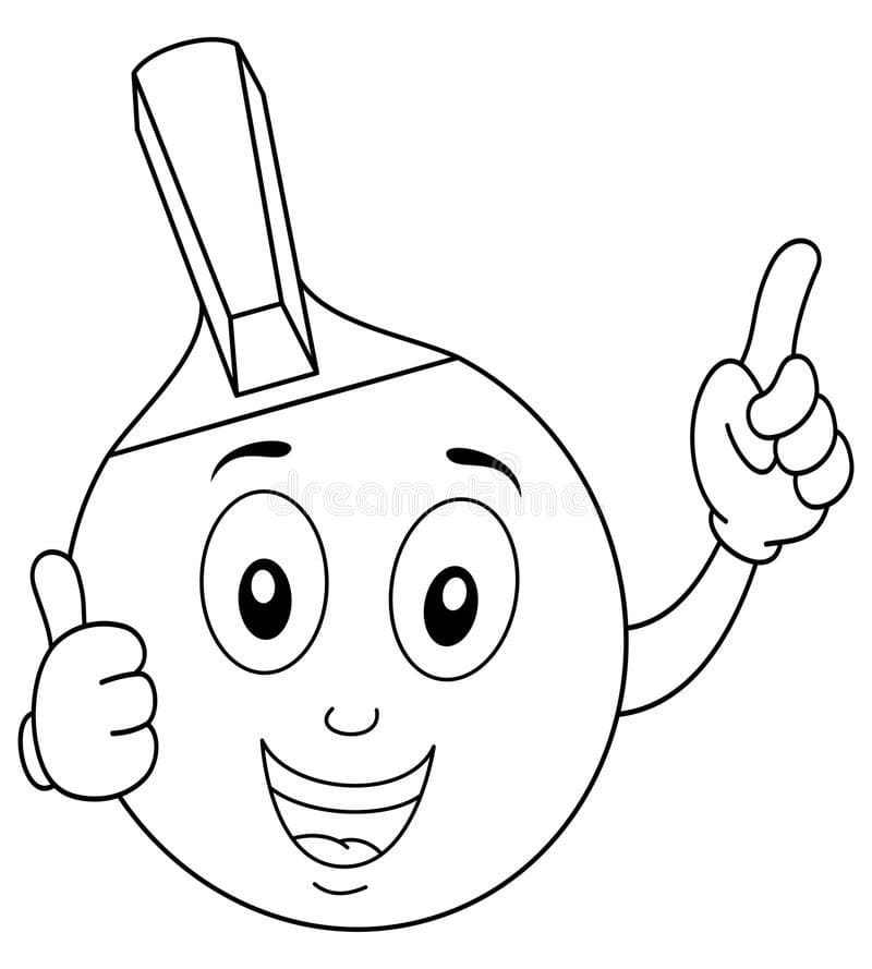 Cartoon Ping Pong Paddle coloring page