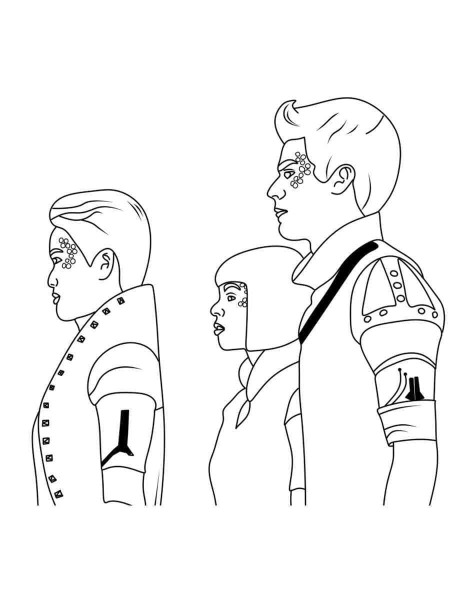 Characters from Zombies 3 coloring page