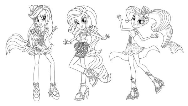 Charming Fashionistas From Equestria coloring page