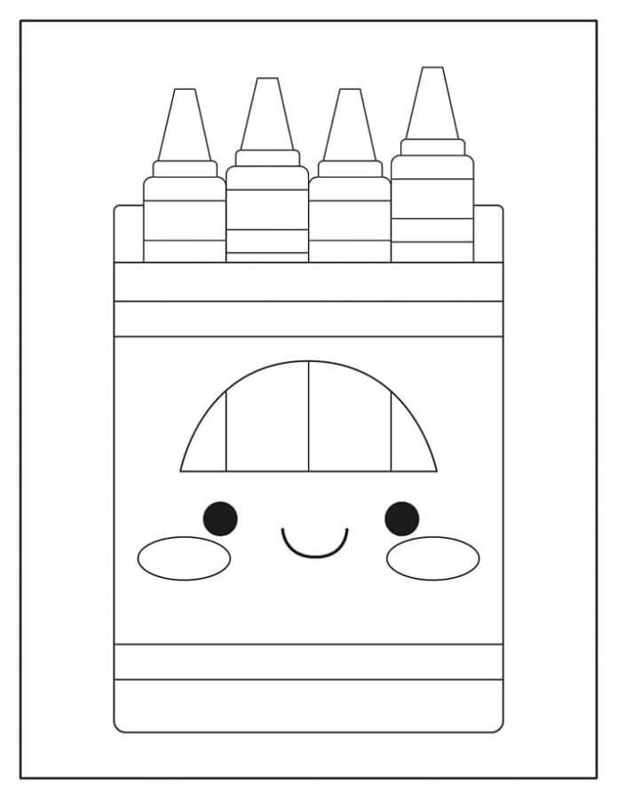 Cheerful Pack of Colored Crayons coloring page