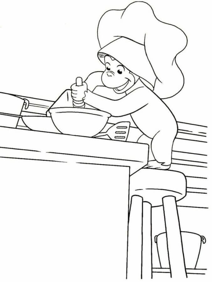 Chef George coloring page