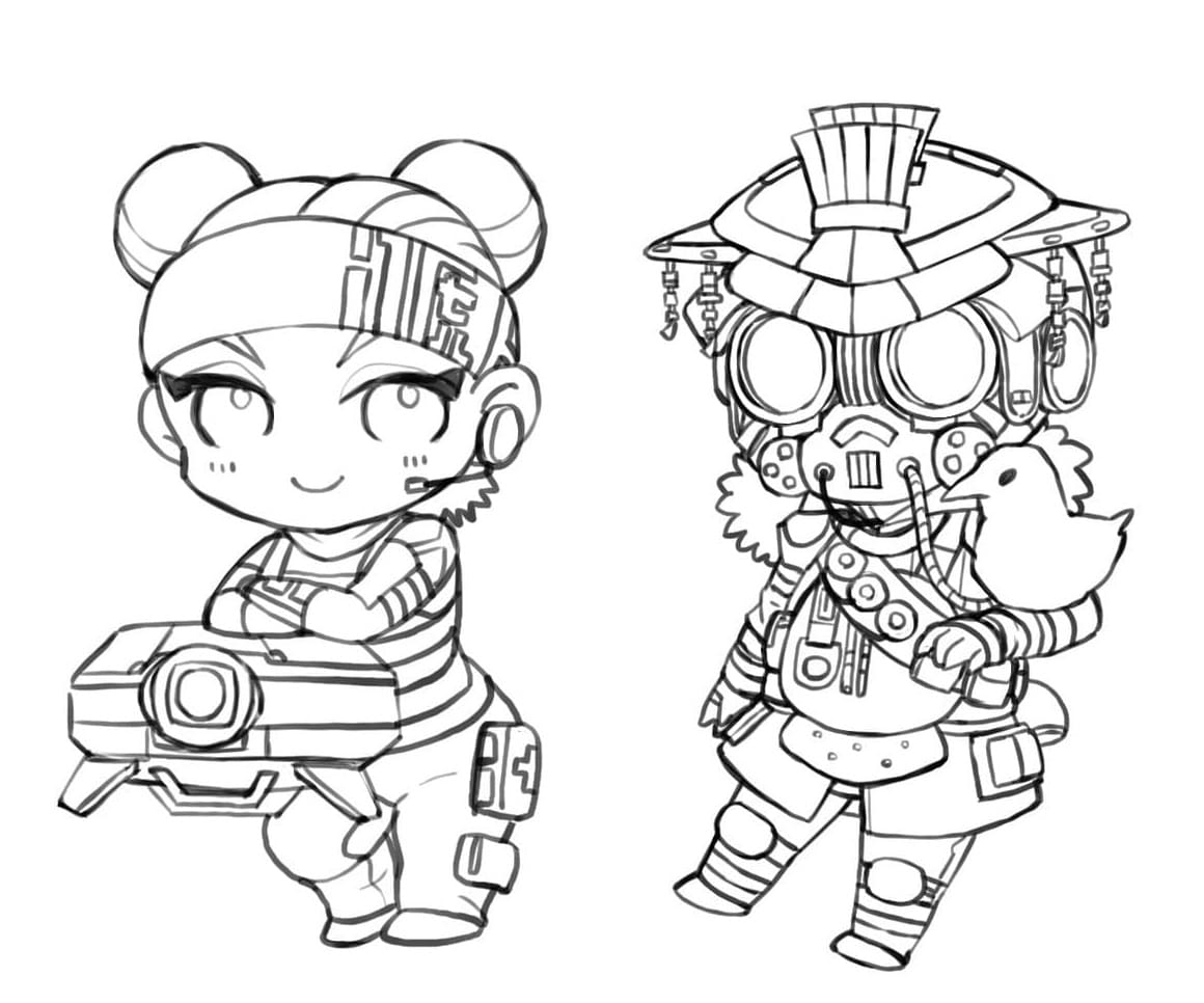 Chibi Apex Legends coloring page