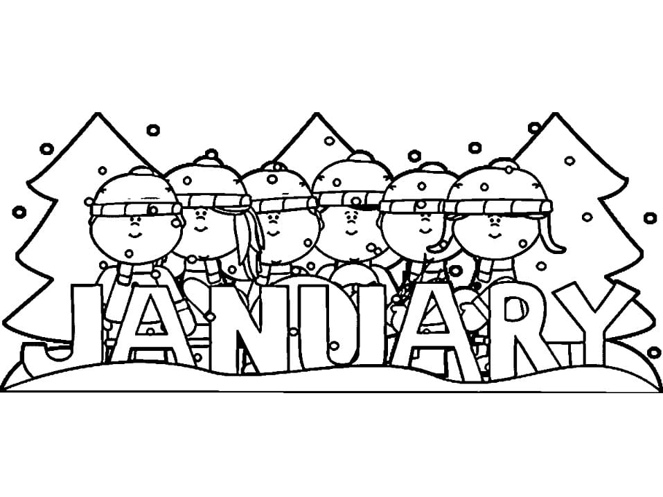Children and January coloring page - Download, Print or Color Online ...