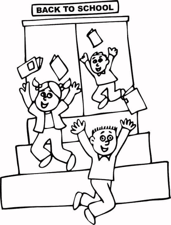 Children Back to School coloring page