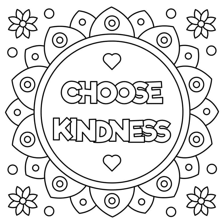 Choose Kindness coloring page