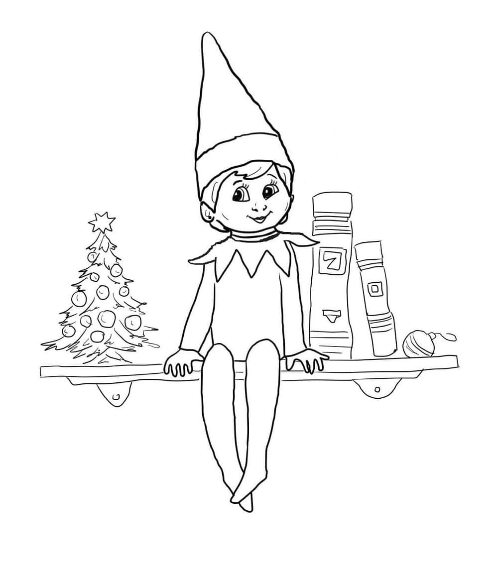 Christmas Elf on the Shelf coloring page - Download, Print or Color ...