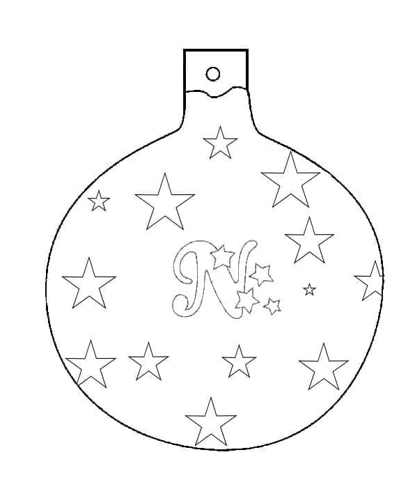 Christmas Ornament with Stars coloring page