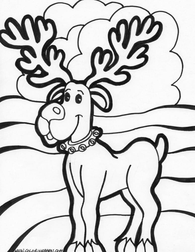 Christmas Reindeer Free coloring page