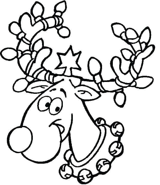 Christmas Reindeer Hat coloring page