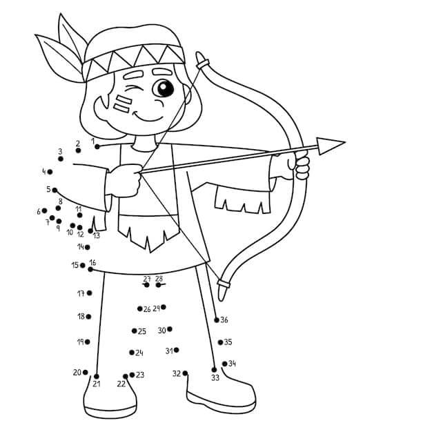 Color By Native Acher Number coloring page