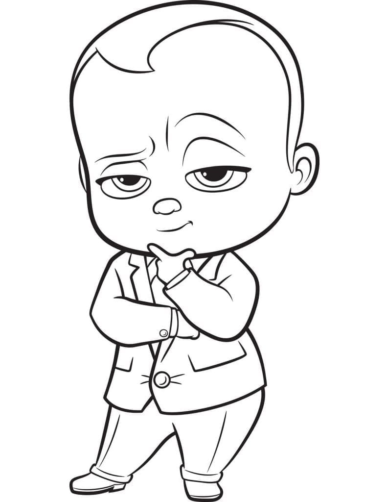 Cool Boss Baby coloring page