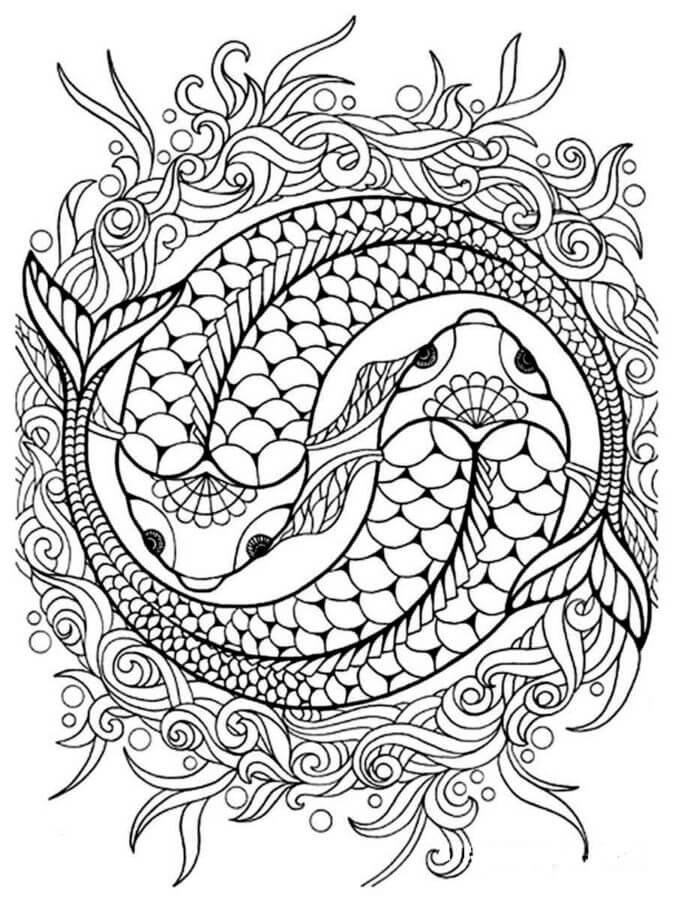 Couple Of Fish Relaxing coloring page