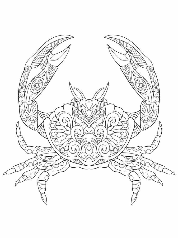 Crab For Adults coloring page