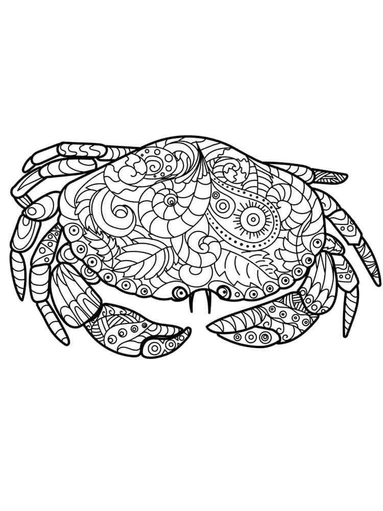 Crab Zentangle coloring page