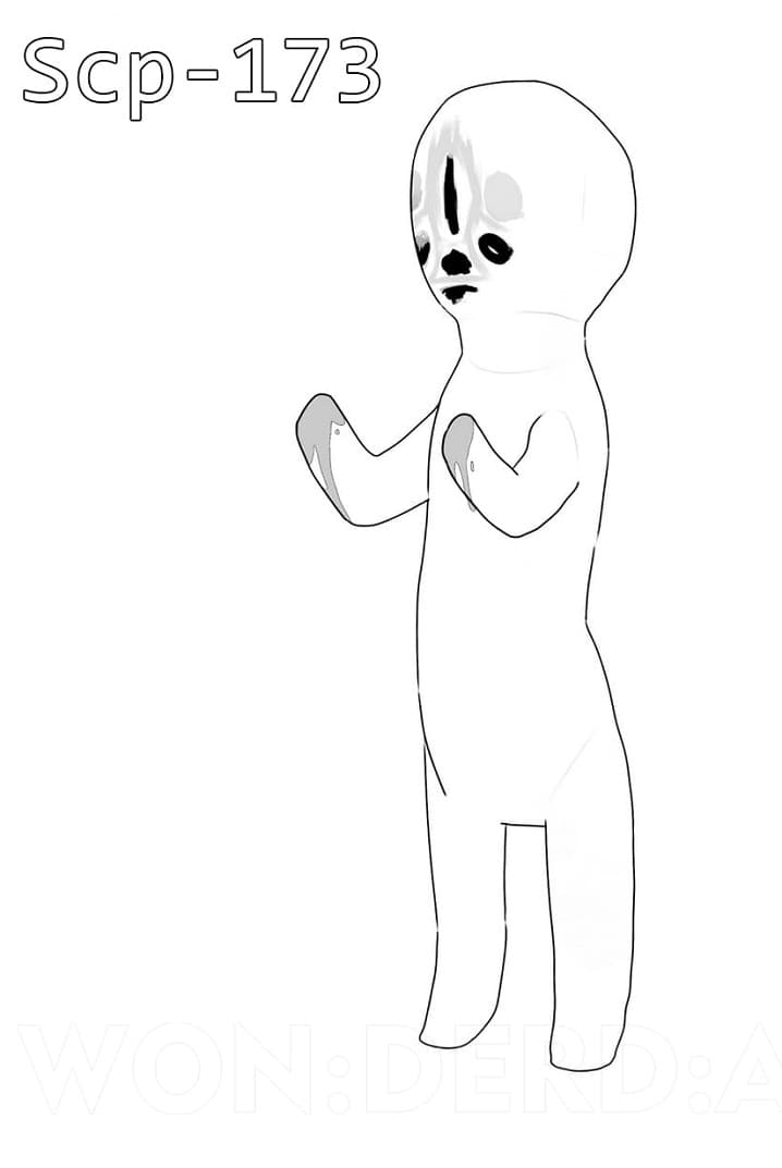 Creepy Scp-173 coloring page