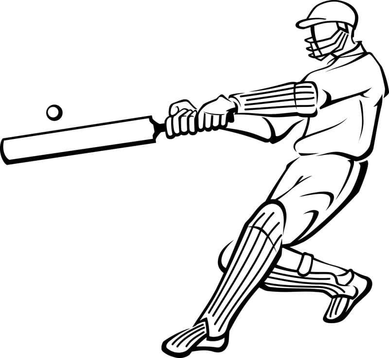 Cricket Sport Player coloring page