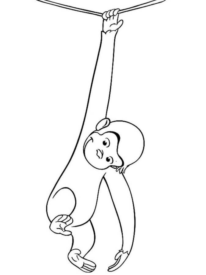 Curious George Climbing coloring page