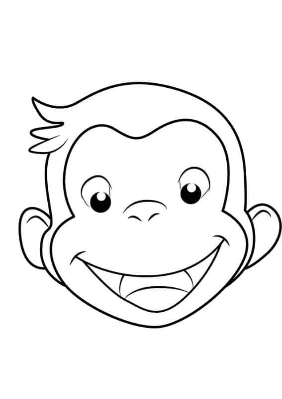 Curious George Head coloring page