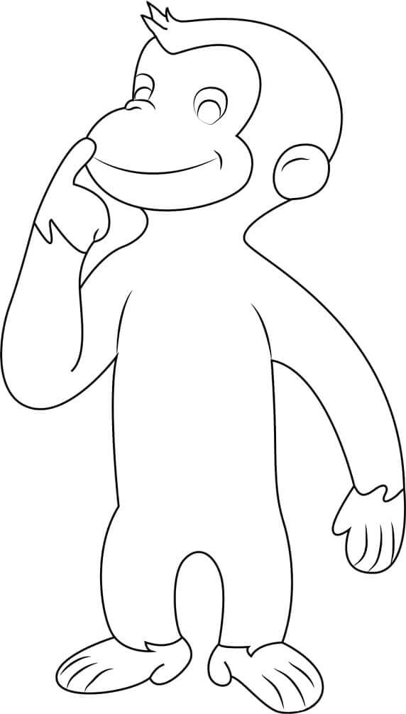 Curious George Standing coloring page