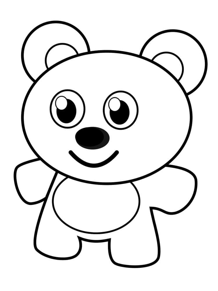 Cute Bear for Toddler coloring page