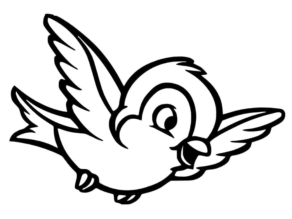 Cute Cartoon Bird coloring page