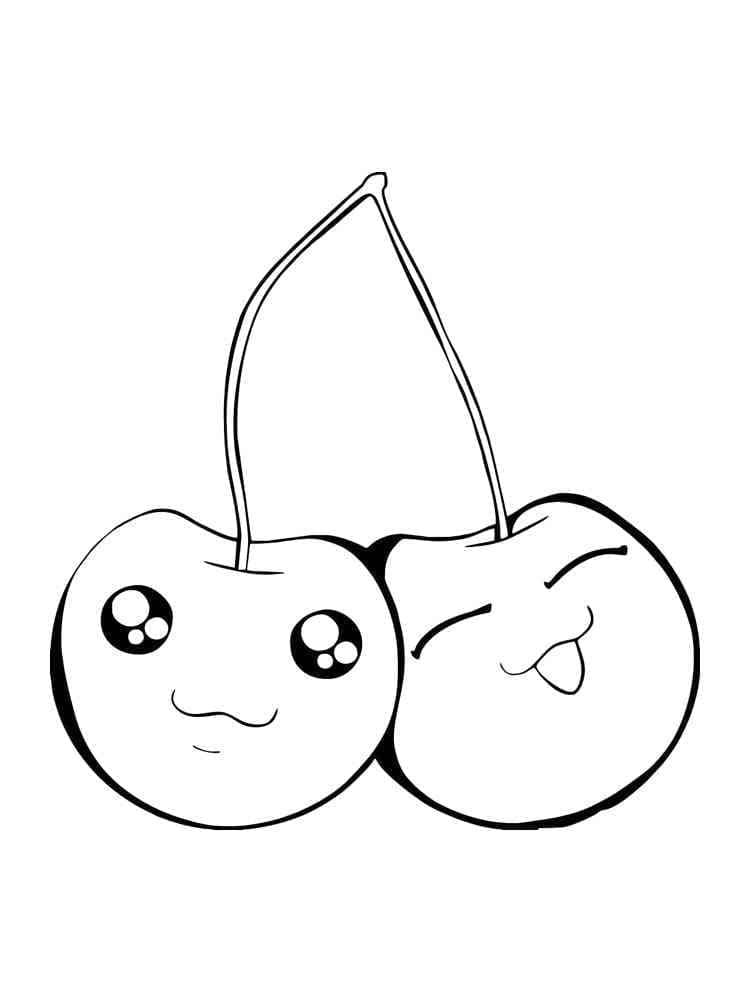 Cute Cherries coloring page