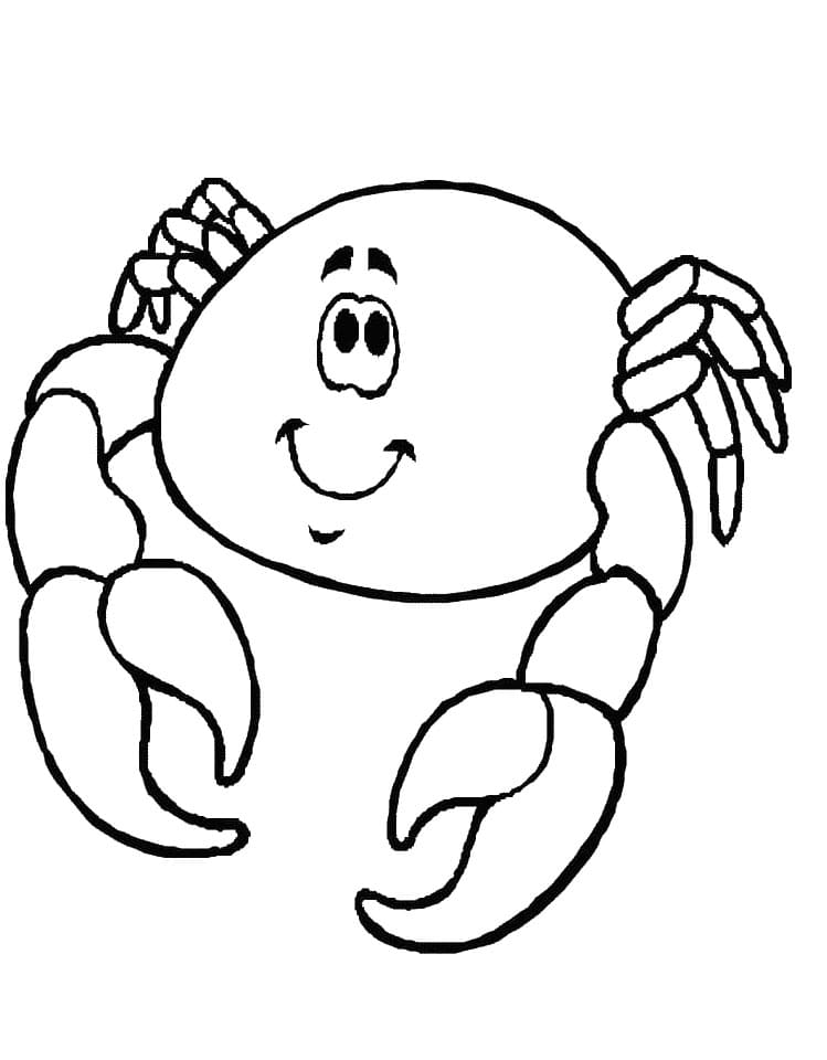 Cute Crab For Kids coloring page