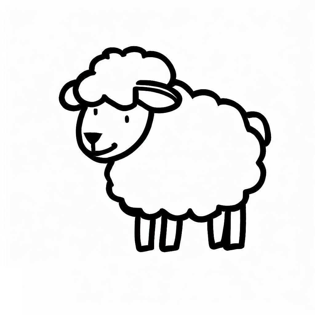 Cute Easy Sheep coloring page