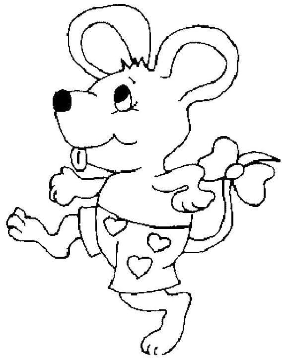 Cute Funny Mouse coloring page