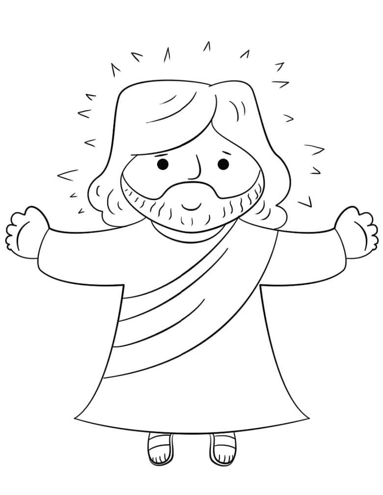 Cute Jesus coloring page