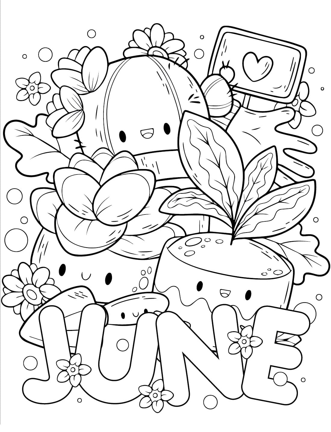Cute June coloring page - Download, Print or Color Online for Free