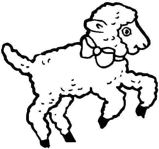 Cute Lamb with Bow Tie coloring page