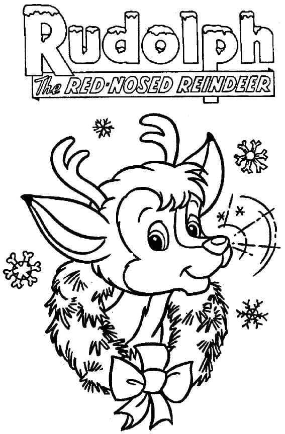 Cute Rudolph Printable coloring page