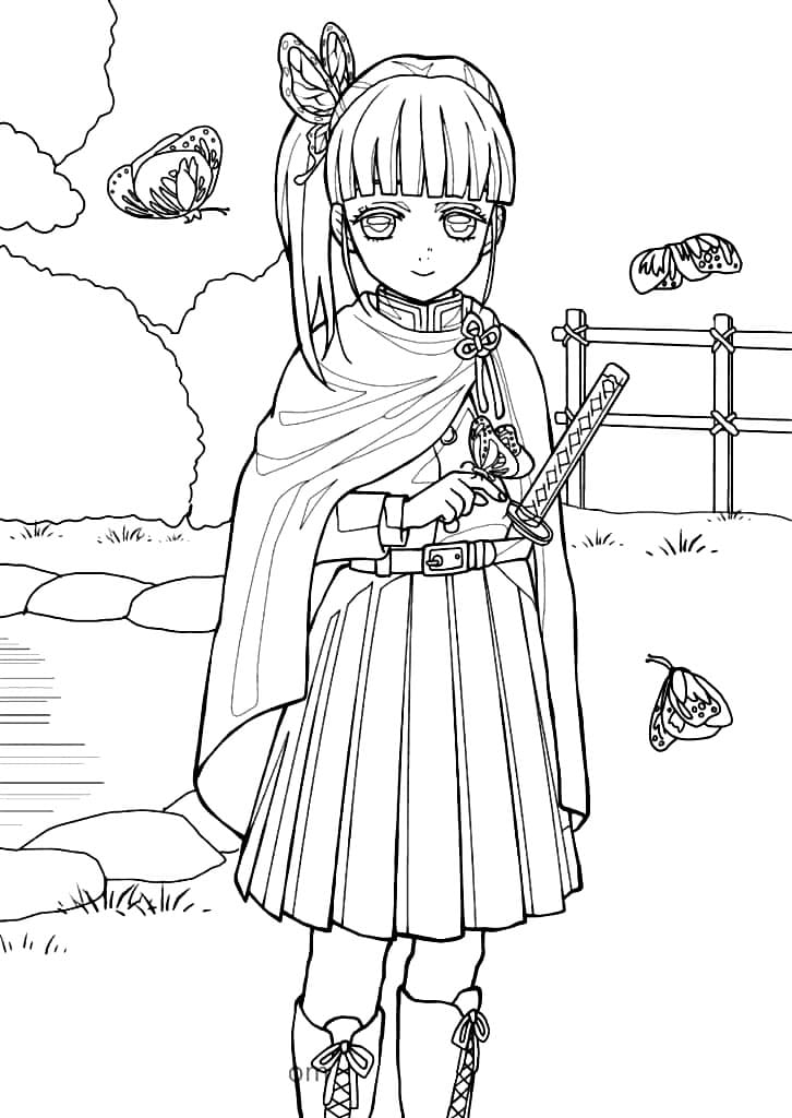 Cute Tsuyuri Kanao coloring page