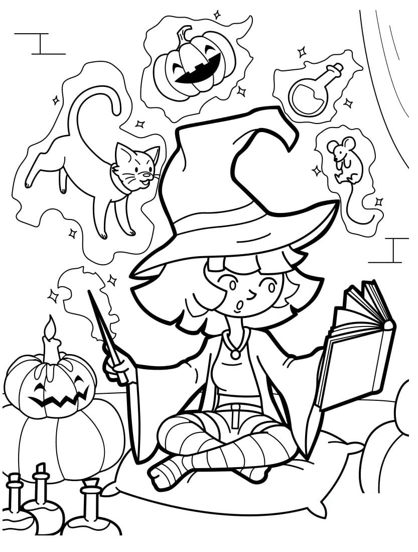 Cute Witch with Magic