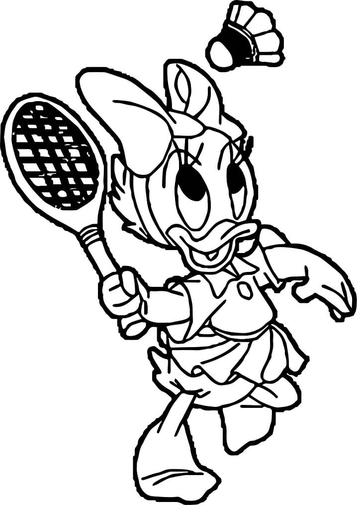 Daisy Duck Plays Badminton