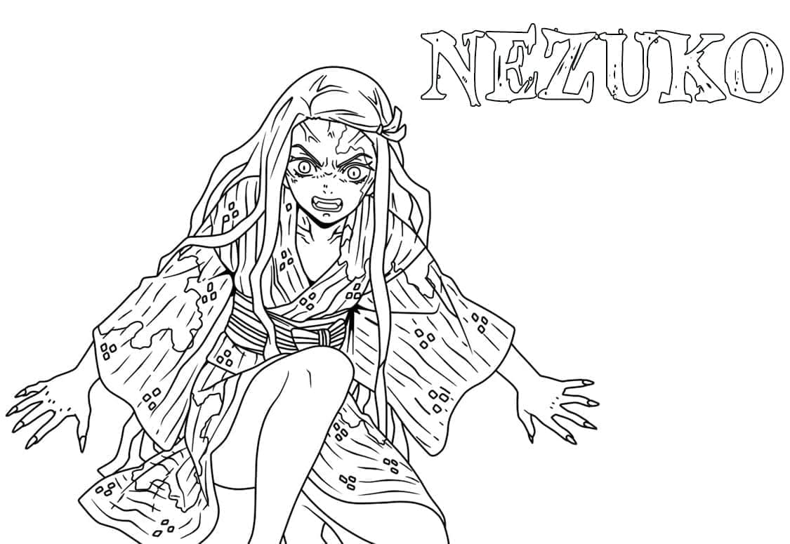 Demon Slayer Nezuko Kamado coloring page