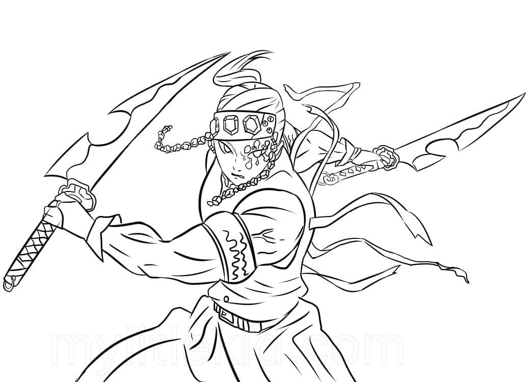 Demon Slayer Uzui Tengen coloring page