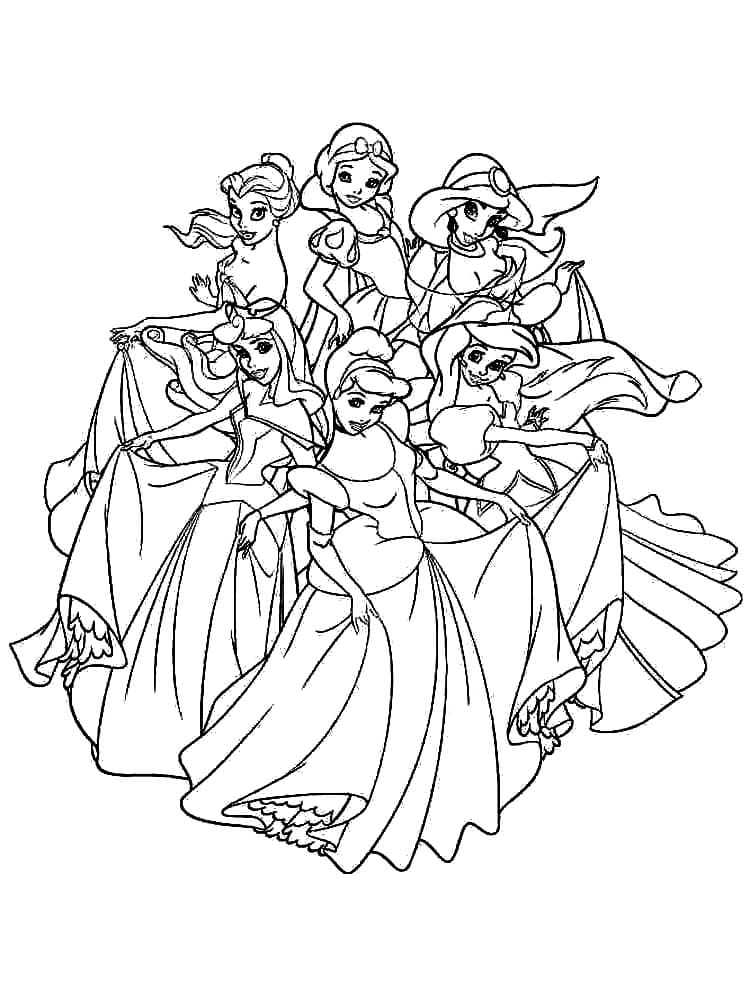 Disney Princesses Free Printable coloring page - Download, Print or ...