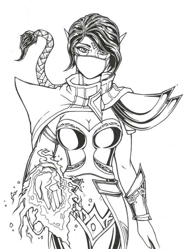 Dota 2 Templar Assassin coloring page