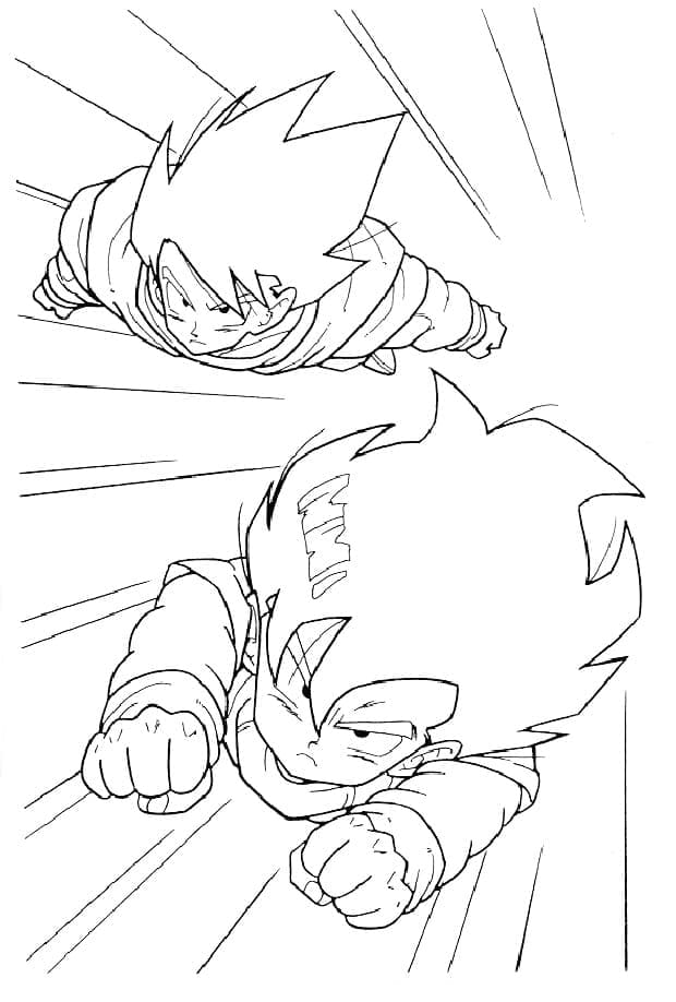 Dragon Ball Z Goku and Gohan coloring page