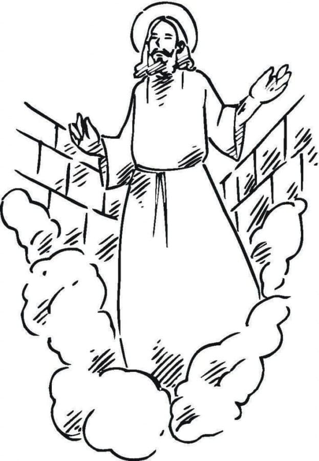 Drawing of Jesus coloring page