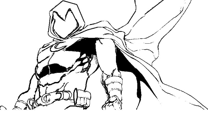 Drawing of Moon Knight coloring page